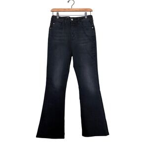 PILCRO Black Mid Rise Flare Jeans Women's Size 28 Button Fly Stretch Size 28